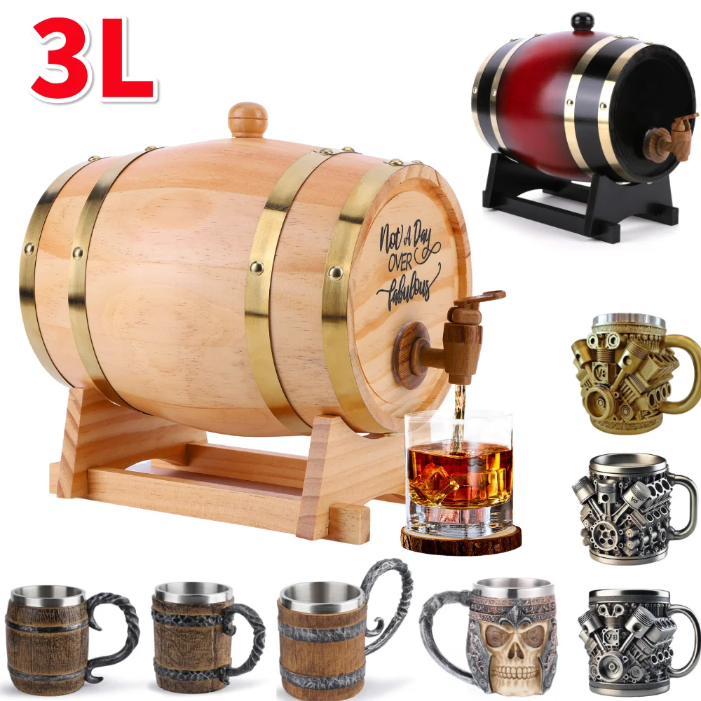 Wine Beer Whiskey - Деревянная бочка для виски объемом 3