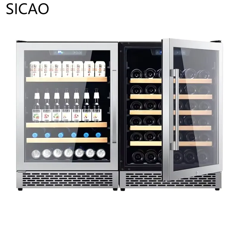 Wine Beer Cooler Fridge - Двухдверный винный холодильник-витрина для пива и