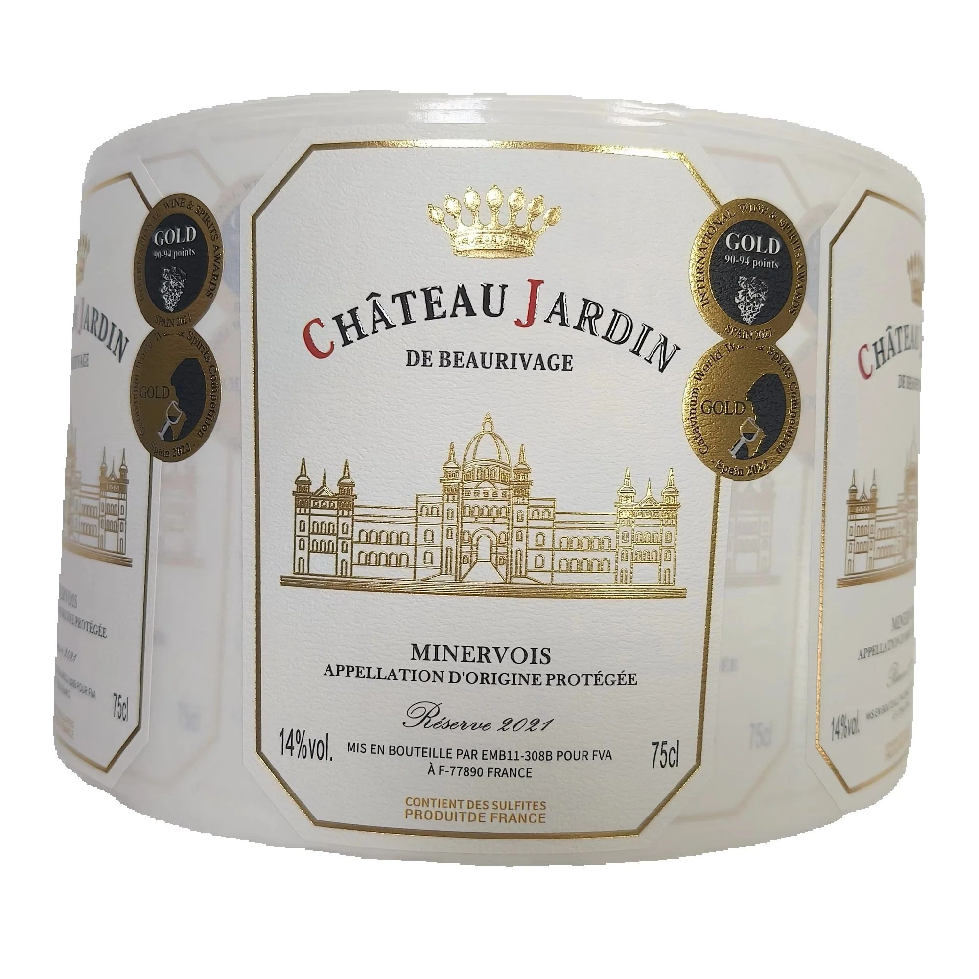 Whisky Beer And Wine - Наклейки с индивидуальным логотипом, золотая фольга,